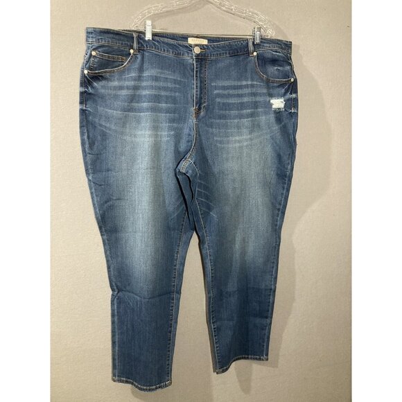 Eloquii Essentials Slightly distressed Jeans Women's 28 Plus Size - Picture 1 of 5